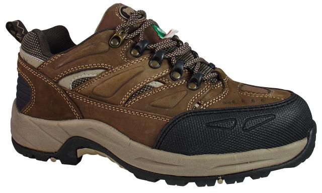 safety boots with green triangle